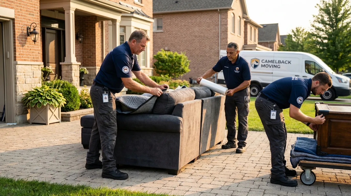 Large estate moving crew wrapping furniture in Kenbridge, VA
